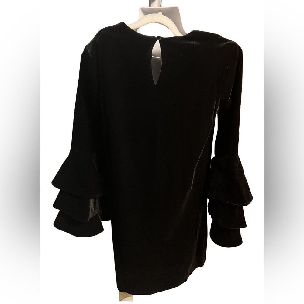 Sugarlips Black Ruffled Bell Sleeve Mini Dress - Picture 2 of 4